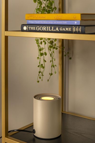 Lucide TUBE - Table lamp - Ø 9,6 cm- LED 3 StepDim - GU10 - 1x5W 2700K - Taupe